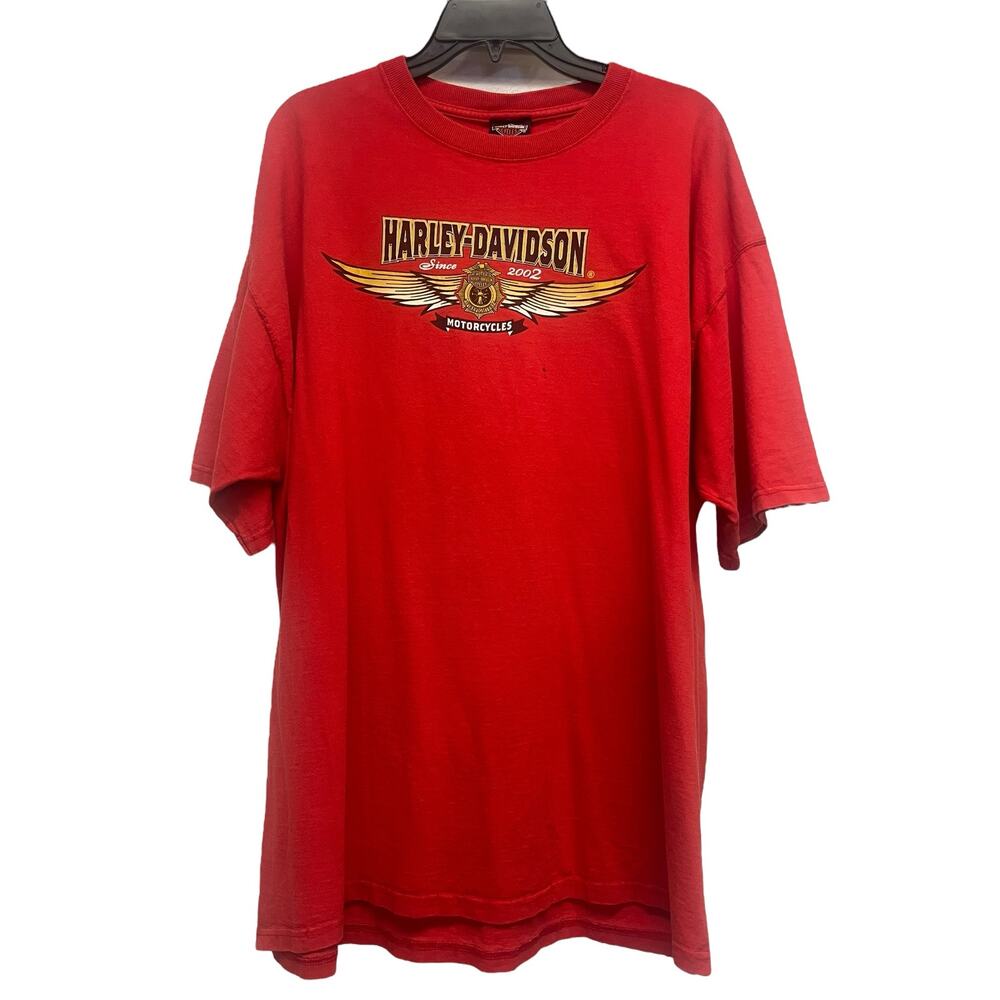 Harley Davidson T Shirt Size 2XL Mens Red Yellow Black Firefighers